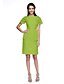 Χαμηλού Κόστους Φορέματα ειδικών περιστάσεων-Ίσια Γραμμή Με Κόσμημα Μέχρι το γόνατο Σατέν Φόρεμα με Πλισέ με TS Couture®