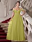 cheap Special Occasion Dresses-A-Line Classic &amp; Timeless Dress Prom Floor Length Short Sleeve Off Shoulder Chiffon with Ruched Beading 2022