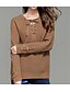 cheap Women&#039;s Sweaters-Women&#039;s Daily Solid Colored Long Sleeve Regular Pullover, V Neck Fall Red / Camel / Wine L / XL / XXL / Lace up