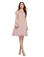 cheap Special Occasion Dresses-A-Line / Fit &amp; Flare Illusion Neck Short / Mini Lace / Tulle Dress with Appliques / Pleats by TS Couture®