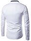cheap Men&#039;s Casual Shirts-Men&#039;s Shirt Solid Colored Standing Collar White Navy Blue Long Sleeve Going out Work Tops / Fall