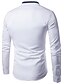 baratos camisas masculinas casuais-Homens Camisa Social Cor Sólida Colarinho Clerical Branco Azul Marinha Manga Longa Para Noite Trabalho Blusas / Outono