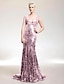 cheap Special Occasion Dresses-Mermaid / Trumpet Elegant Celebrity Style All Celebrity Styles Formal Evening Military Ball Dress V Neck Sleeveless Sweep / Brush Train Sequined with Sequin 2020 / Sparkle &amp; Shine