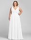 cheap Evening Dresses-A-Line Elegant Dress Prom Floor Length Sleeveless V Neck Chiffon V Back with Ruched Beading 2022 / Formal Evening