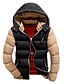 cheap Men&#039;s Downs &amp; Parkas-Men&#039;s Winter Padded Parka Daily Color Block Cotton Long Sleeve Hooded White / Black / Red M / L / XL