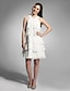 billige Kjoler for Spesielle Anledninger-Tube / kolonne Besmykket Knelang Chiffon Kjole med Perlearbeid av TS Couture®