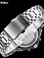 cheap Steel Band Watches-SINOBI Men&#039;s Sport Watch Wrist Watch Quartz Luxury Calendar / date / day Chronograph Shock Resistant Analog White / Silver / Metal