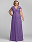 cheap Evening Dresses-Sheath / Column Elegant Prom Formal Evening Dress V Neck Short Sleeve Floor Length Chiffon with Crystals Flower 2021