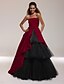 billiga Special Occasion Dresses-Ball Gown Celebrity Style Inspired by Venice Film Festival Open Back Quinceanera Formal Evening Dress Strapless Straight Neckline Sleeveless Floor Length Satin Tulle with Side Draping 2021
