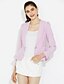 cheap Women&#039;s Blazer&amp;Suits-Women&#039;s Work Spring / Fall Plus Size Long Blazer, Solid Color Notch Lapel Long Sleeve Others Ruffle Purple / Yellow / Fuchsia