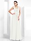 cheap Evening Dresses-Sheath / Column Elegant Prom Formal Evening Dress Square Neck Sleeveless Floor Length Chiffon with Beading 2022