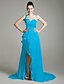 cheap Special Occasion Dresses-Sheath / Column Celebrity Style Dress Formal Evening Sweep / Brush Train Sleeveless One Shoulder Chiffon with Beading Split Front 2024