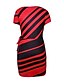 cheap Print Dresses-Women&#039;s Party / Holiday / Club Slim Bodycon Dress - Striped Summer Blue Black Red S M L