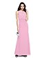 cheap Special Occasion Dresses-Sheath / Column Jewel Neck Floor Length Chiffon Sparkle &amp; Shine Formal Evening Dress with Beading / Ruched by TS Couture®