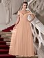 cheap Special Occasion Dresses-A-Line Classic &amp; Timeless Dress Prom Floor Length Short Sleeve Off Shoulder Chiffon with Ruched Beading 2022