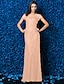 preiswerte Kleider für besondere Anlässe-Eng anliegend Elegant Festtage Cocktailparty Abiball Kleid Illusionsausschnitt Kurzarm Boden-Länge Spitze mit Spitze 2021