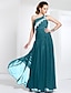 cheap Special Occasion Dresses-Sheath / Column One Shoulder Floor Length Chiffon Dress with Beading / Appliques by TS Couture®