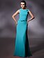 cheap Evening Dresses-Sheath / Column Elegant Dress Prom Formal Evening Floor Length Sleeveless Cowl Neck Chiffon with Sash / Ribbon Crystals 2024