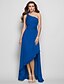 halpa Evening Dresses-Sheath / Column Elegant Dress Wedding Guest Cocktail Party Asymmetrical Sleeveless One Shoulder Bridesmaid Dress Chiffon with Beading Slit Appliques 2023