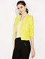 cheap Women&#039;s Blazer&amp;Suits-Women&#039;s Blazer Solid Colored 3/4 Length Sleeve Coat Fall Spring Daily Short Jacket Yellow / V Neck / Work / Cotton