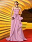 billige Aftenkjoler-A-Line Celebrity Style Prom Formal Evening Military Ball Dress Sweetheart Neckline Sleeveless Sweep / Brush Train Satin with Sash / Ribbon Pleats Appliques 2021