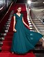 Χαμηλού Κόστους Βραδινά Φορέματα-Ίσια Γραμμή Στυλ Διασήμων Κομψό Εμπνευσμένο από την Emmy Αργίες Κοκτέιλ Πάρτι Επίσημο Βραδινό Φόρεμα Λαιμόκοψη V Κοντομάνικο Μακρύ Σιφόν με Χιαστί Χάντρες 2022