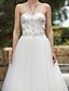cheap Wedding Dresses-Ball Gown Sweetheart Neckline Sweep / Brush Train Lace / Tulle Made-To-Measure Wedding Dresses with Beading / Draping / Lace by LAN TING BRIDE® / Open Back