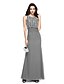 cheap Special Occasion Dresses-Sheath / Column Jewel Neck Floor Length Chiffon Sparkle &amp; Shine Formal Evening Dress with Beading / Ruched by TS Couture®