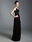 cheap Special Occasion Dresses-Ball Gown V Neck / Straps Floor Length Chiffon Dress with Beading / Criss Cross by TS Couture®