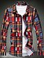cheap Men&#039;s Shirts-Men&#039;s Daily Going out Work Street chic Plus Size Cotton Shirt - Plaid Red / Long Sleeve / Spring / Fall