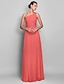 cheap Plesové šaty-Sheath / Column Elegant Dress Prom Floor Length Sleeveless One Shoulder Chiffon Backless with Ruched Beading 2022 / Open Back