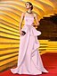 billige Aftenkjoler-A-Line Celebrity Style Prom Formal Evening Military Ball Dress Sweetheart Neckline Sleeveless Sweep / Brush Train Satin with Sash / Ribbon Pleats Appliques 2021