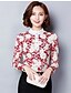 cheap Women&#039;s Blouses &amp; Shirts-Women&#039;s Daily Shirt - Floral Print Shirt Collar Red