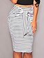 cheap Plus Size Bottoms-Women&#039;s Bodycon Skirts Daily Work Striped Color Block Bow Black White S M L / Slim