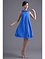 Χαμηλού Κόστους Κοκτέιλ Φορέματα-Γραμμή Α Λουλουδάτο Καλωσόρισμα Κοκτέιλ Πάρτι Φόρεμα Με Κόσμημα Αμάνικο Μέχρι το γόνατο Σιφόν με Που καλύπτει Λουλούδι 2020