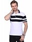 preiswerte Polo-Shirts für Herren-Herrn Übergrössen Gestreift Polo - Baumwolle Freizeit Alltag Hemdkragen Weiß / Marineblau / Sommer / Kurzarm