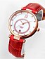 preiswerte Quarzuhren-Damen Modeuhr Quartz Wasserdicht PU Band Weiß Rot