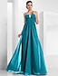 cheap Evening Dresses-A-Line Empire Holiday Formal Evening Dress Spaghetti Strap Sleeveless Floor Length Chiffon with Crystals 2021