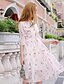 cheap Women&#039;s Dresses-Women&#039;s Daily Going out Cute Casual Sophisticated A Line Sheath Chiffon Midi Dress Ruffle Print Round Neck Half Sleeves