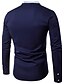 billige fritidsskjorter for menn-Herre Skjorte Ensfarget Opprett krage Hvit Navyblå Langermet Ut på byen Arbeid Topper / Høst