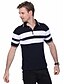 preiswerte Polo-Shirts für Herren-Herrn Übergrössen Gestreift Polo - Baumwolle Freizeit Alltag Hemdkragen Weiß / Marineblau / Sommer / Kurzarm