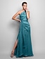 cheap Special Occasion Dresses-Sheath / Column Open Back Dress Formal Evening Military Ball Floor Length Sleeveless One Shoulder Chiffon with Side Draping 2023