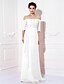 cheap Prom Dresses-Sheath / Column Minimalist Dress Wedding Guest Formal Evening Sweep / Brush Train Half Sleeve Off Shoulder Bridesmaid Dress Chiffon with Ruched Draping 2023