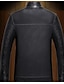 abordables Manteaux &amp; Vestes Homme-Veste de cuir Homme - Couleur Pleine simple / Décontracté Mao / Manches Longues