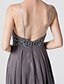 Χαμηλού Κόστους Φορέματα ειδικών περιστάσεων-φόρεμα μπάλα λάμψη&amp;amp; επίσημο βραδινό φόρεμα λάμψης σιφόν αμάνικο λουράκι σπαγγέτι με χάντρες