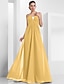 cheap Evening Dresses-A-Line Empire Holiday Formal Evening Dress Spaghetti Strap Sleeveless Floor Length Chiffon with Crystals 2021