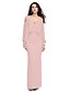 cheap Special Occasion Dresses-Sheath / Column Elegant Dress Formal Evening Floor Length Long Sleeve V Neck Chiffon with Beading 2022