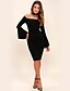 cheap Party Dresses-Women&#039;s Off Shoulder Party / Daily / Holiday Boho Skinny Shift / Sheath Dress - Solid Colored Black Boat Neck Summer Black Pink M L XL / Going out / Club / Beach