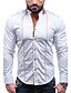cheap Men&#039;s Casual Shirts-Men&#039;s Shirt Solid Colored Spread Collar White Black Navy Blue Long Sleeve Plus Size Party Weekend Basic Slim Tops Streetwear / Spring / Fall