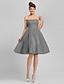 זול שמלות לאירועים מיוחדים-גזרת A לב (סוויטהארט) באורך  הברך טול שמלה עם חרוזים / בד בהצלבה על ידי TS Couture®